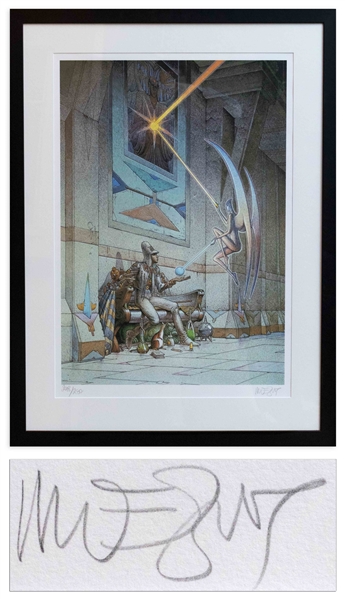 Moebius Signed ''Starwatcher 6'' Limited Edition Serigraph -- Large Artwork Measures 31'' x 41.5'' Framed, in Near Fine Condition